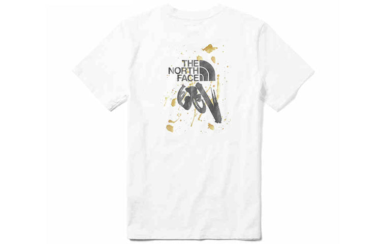 THE NORTH FACE Printing Short Sleeve Version Couple Style White 4UCU-FN4