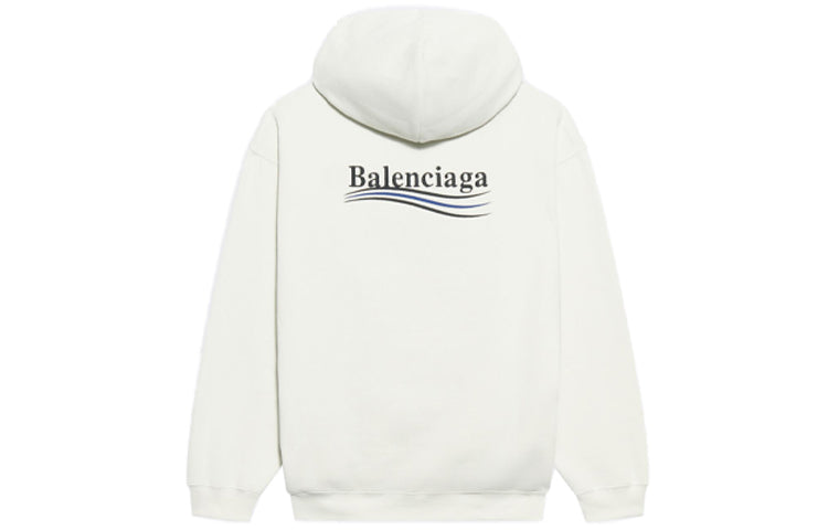Men's Balenciaga Political Campaign Alphabet Pattern Embroidered White 600583TKVI99084