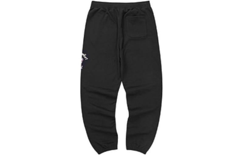 (WMNS) Skechers Waist Fleece Tapered Sports Pants 'Black Grey' L322W064