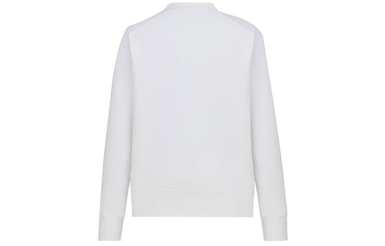 Men's DIOR x PETER DOIG Crossover FW21 Solid Color Logo Embroidered Round Neck Pullover White 143J684C0531-C080