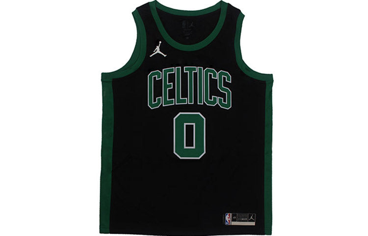 Air Jordan NBA Sports Basketball Jersey Vest SW Fan Edition Boston Celtics Tatum No. 0 'Black Green' CV9470-011
