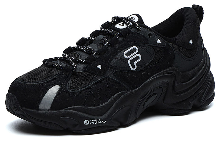(WMNS) FILA FUSION Chunky Sneakers 'Black Silver' T12W141105FBK