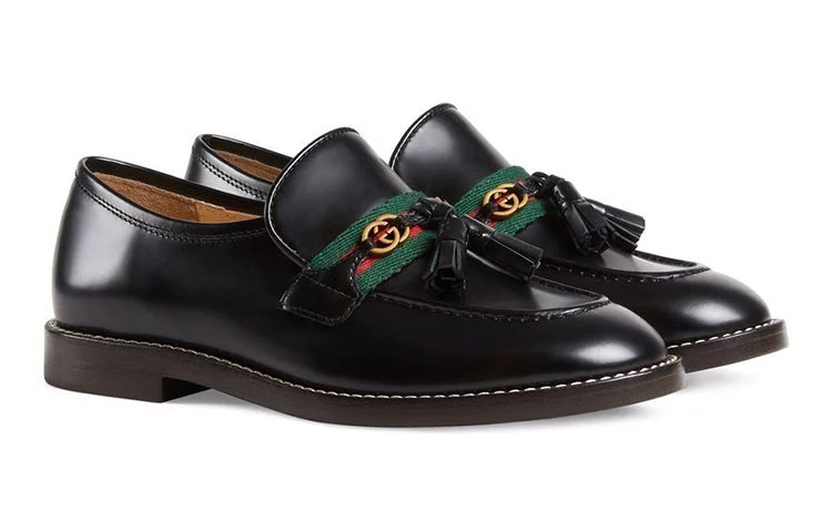 (GS) Gucci Loafers With Web Detail 'Black' 662190-1PKE0-1063