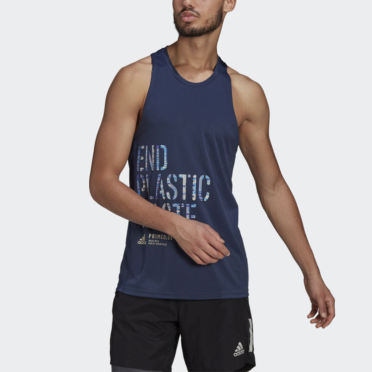adidas Rfo Gpx Tank M Casual Running Sports Vest Navy Blue GJ6464