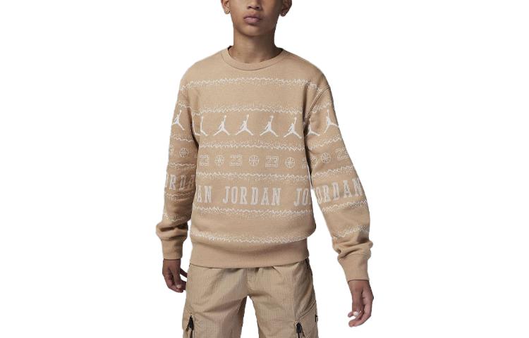 (GS) Air Jordan MJ Holiday Fleece Crew Top 'Hemp' 95C724-X0L