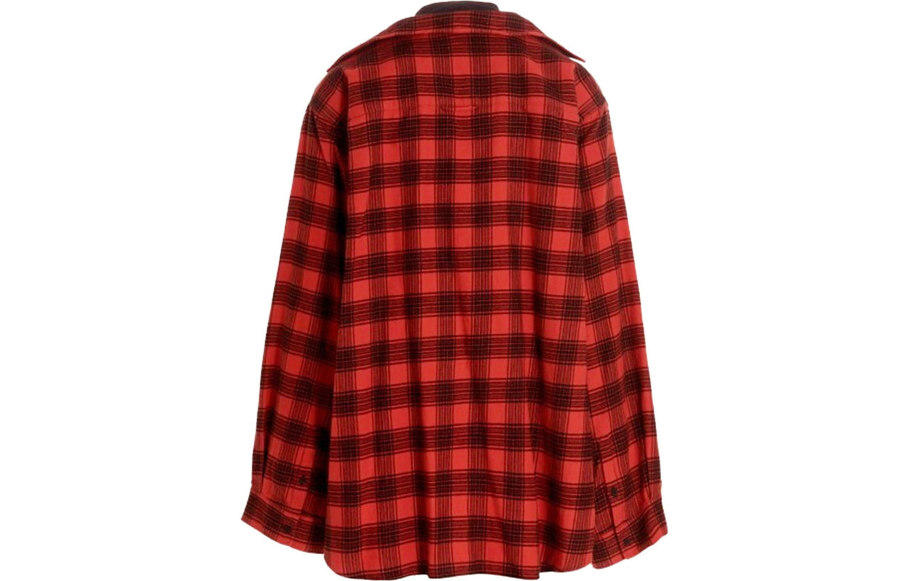 Balenciaga Trompe L'oeil Checked Shirt And T-Shirt 'Red Navy' 699371TNM256167