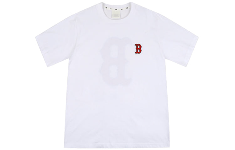 MLB Boston Red Sox Big Logo Round Neck Short Sleeve Unisex White 31TS03031-43W