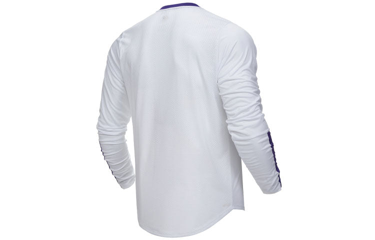 New Balance Men's New Balance Logo Contrasting Colors Round Neck Long Sleeves White MT13239-DVH