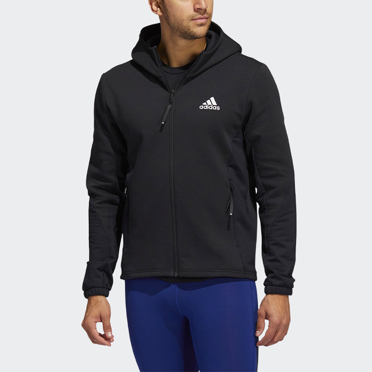 adidas Logo Printing Loose Hooded Jacket Black H17607