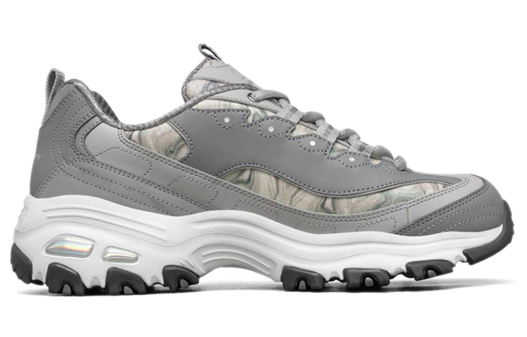 (WMNS) Skechers D lites 1.0 Running Shoes Grey/White 149240-GRY