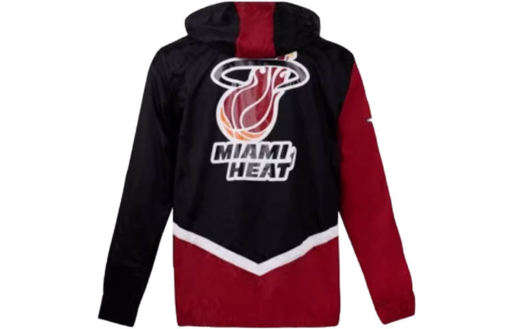 Mitchell & Ness x NBA Miami Heat Undeniable Full Zip Windbreaker Jacket 'Black Red' OJZP3409-MHEYYPPPBLCK