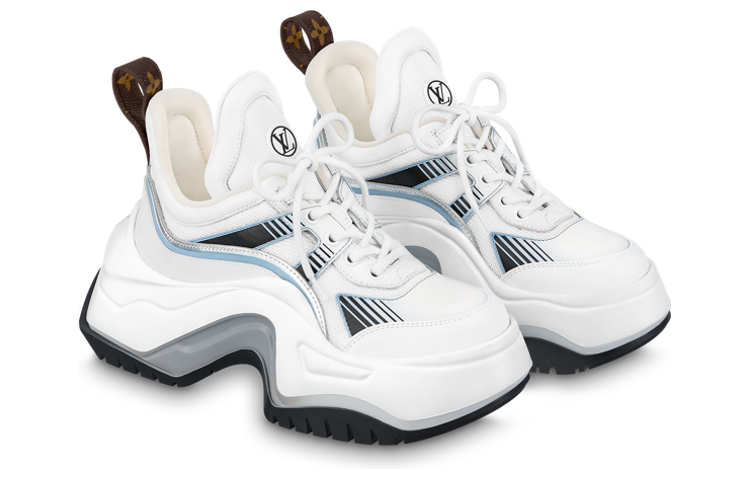 (WMNS) حذاء رياضي Archlight 2.0 Platform من LOUIS VUITTON باللونين الأبيض والأزرق والرمادي 1ABI0N