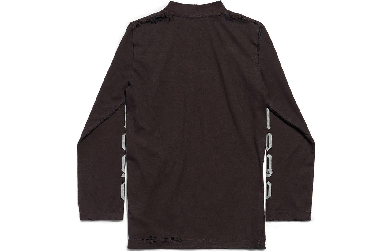 (WMNS) Balenciaga Nologo Long Sleeve T-shirt 'Black Grey' 788244TQVK51200