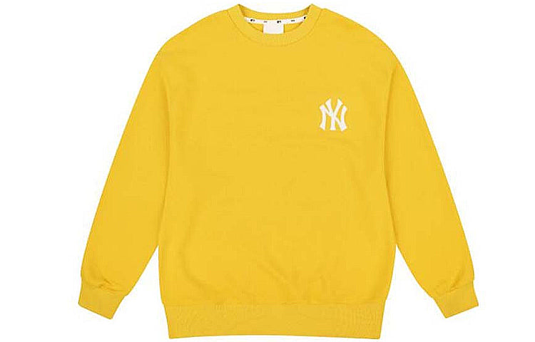 MLB New York Yankees Long Sleeves Loose Printing Logo Sports Round Neck Unisex Yellow 31MT21941-50Y