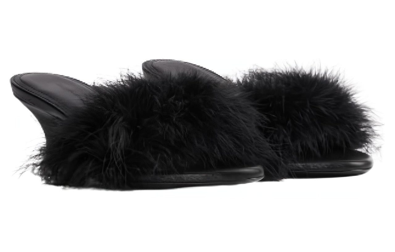 (WMNS) Balenciaga Boudoir 70mm Sandals 'Black Feathers' 787447W0WMQ1000