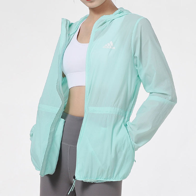(WMNS) adidas Thin Sports Hooded Jacket Blue GQ0631