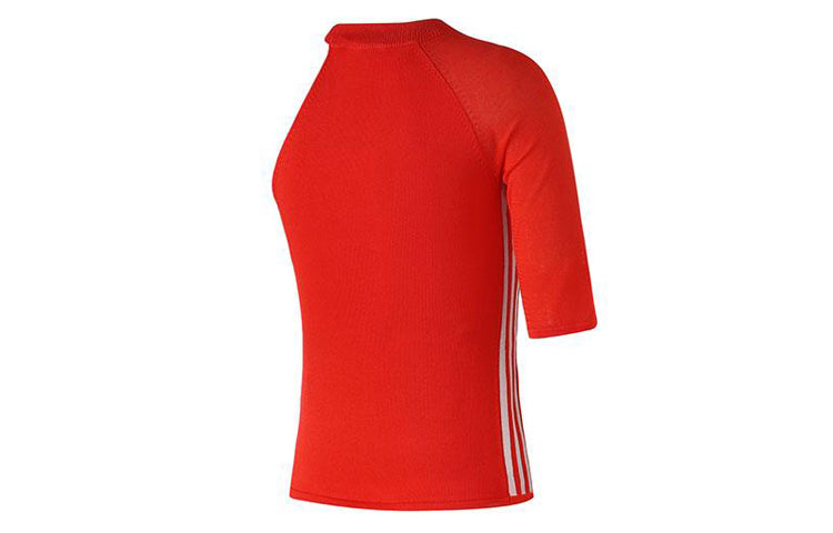 (WMNS) adidas originals Logo Short Sleeve Red DU7872