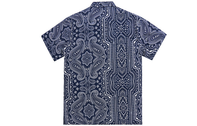 KITH Camp Collar Silk Cotton Shirt 'Black Multi' KH3754-102