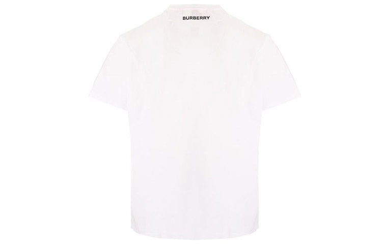 Men's Burberry SS21 Ocean Character Printing Cotton Short Sleeve White 45676141