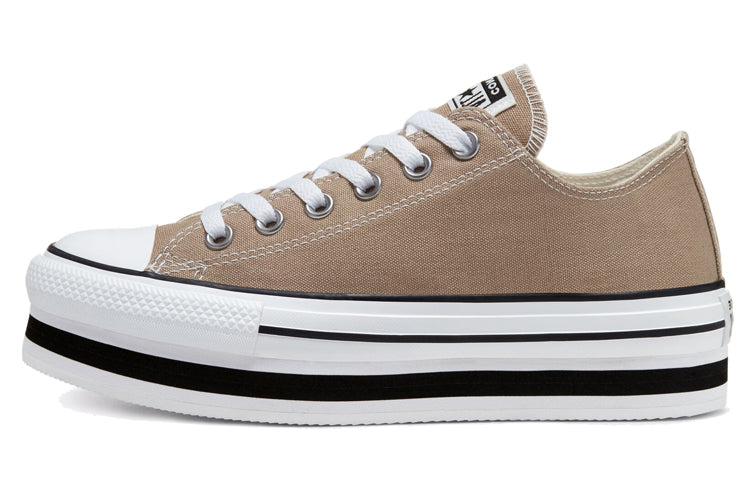 (WMNS) Converse Everyday Platform Chuck Taylor All Star Brown White Thick Sole Sneakers 'Gray White' 567997C