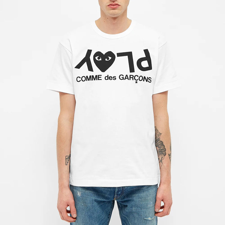 COMME des GARCONS PLAY Word Logo Short Sleeve White P1T068-1