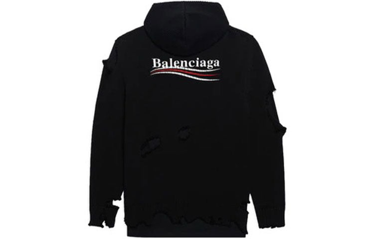 Balenciaga Political Campaign Destroyed Hoodie 'Black' 662718T32121069
