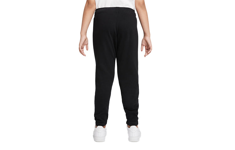 (GS) Nike French Terry Casual Solid Color Sports Pants/Pants/Joggers Girls Black DM8220-010