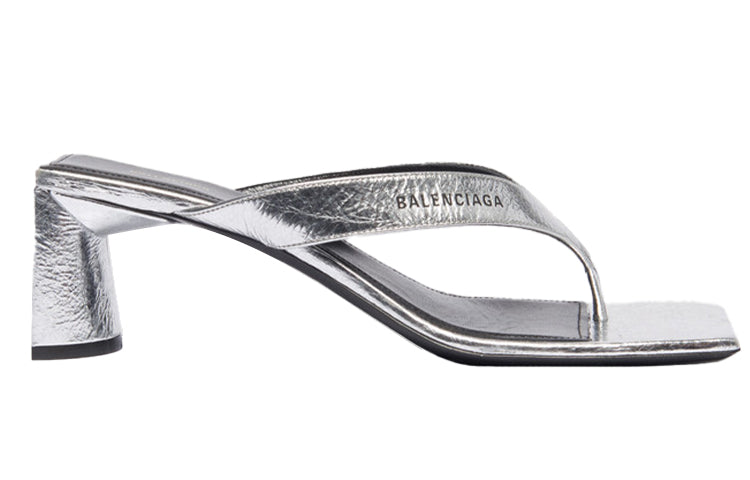 (WMNS) Balenciaga Double Square Sandals Silver 609639WA9738163