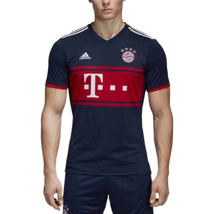 adidas 17-18 FC Bayern Munich Away Jersey 'Collegiate Navy Ture Red' AZ7937