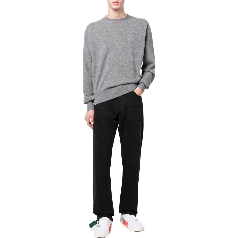 Off-White Embroidered Logo Crew Neck Jumper OMHE109C99KNI0020808