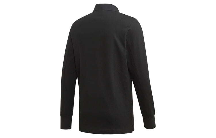 adidas Galllery Rugby Casual Sports Long Sleeves polo Black ED9352