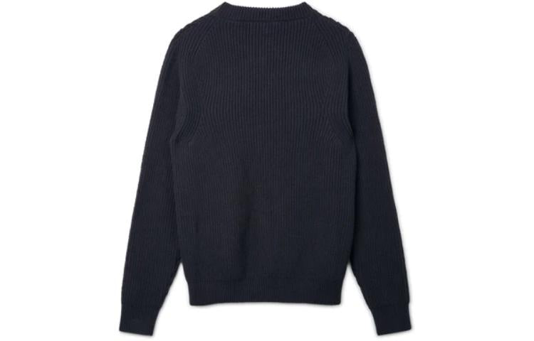 Men's Nike ESC Mens Sweater Solid Color Minimalistic Round Neck Long Sleeves Wool Sweater Navy Blue DC1008-414