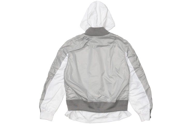 Nike x sacai Double Layer Sports Hooded Jacket Asia Sizing 'Grey' CZ4697-097