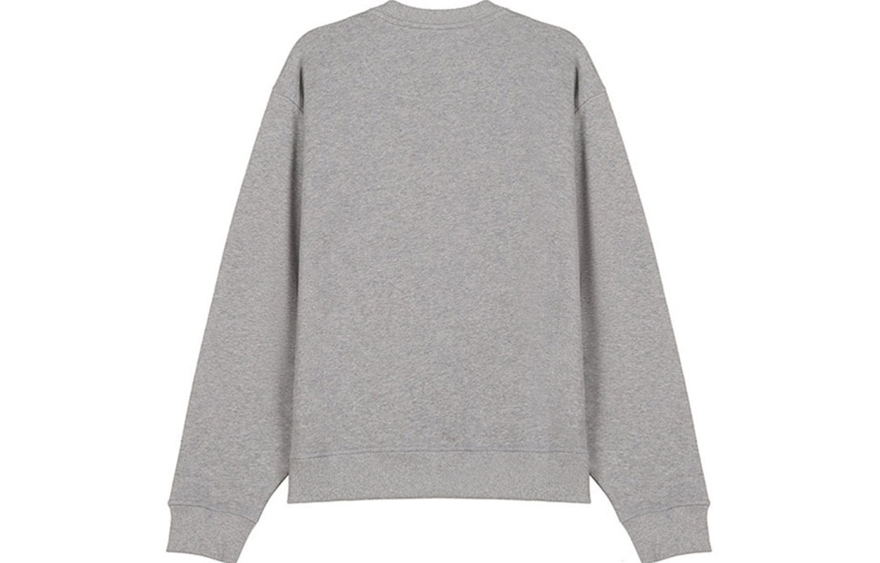 Men's KENZO Embroidered Cotton Round Neck Long Sleeves Sports Gray FA65SW1104XJ-94