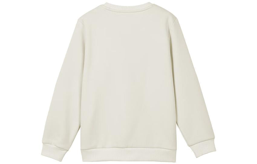 (GS) Skechers Colorful Casual Series Letter Round Neck Fleece Pullover Sweater 'White Pink' L423K098-0074