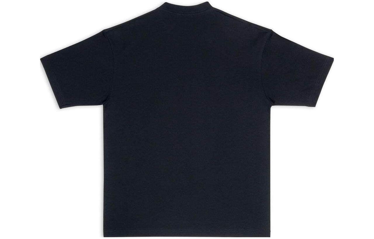 Men's Balenciaga SS21 Logo Printing Short Sleeve Black 612966TIV541070