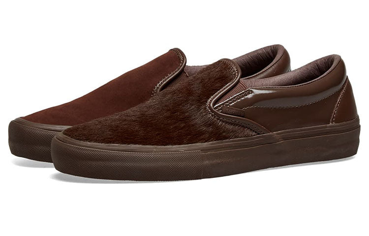 Engineered Garments x Vans Unisex Classic Slip-On Low-Top Sneakers Brown VN0A3QXYTFS