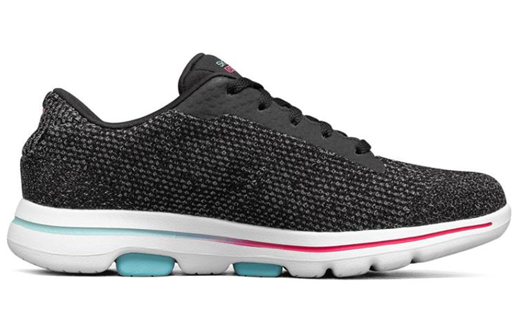 (WMNS) Skechers Go Walk 5 Sports Shoes Black/White/Green 15951-BKMT