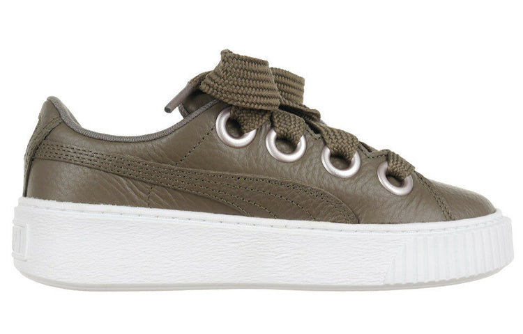 (WMNS) PUMA Platform Kiss Leisure Board Shoes Green 366460-01