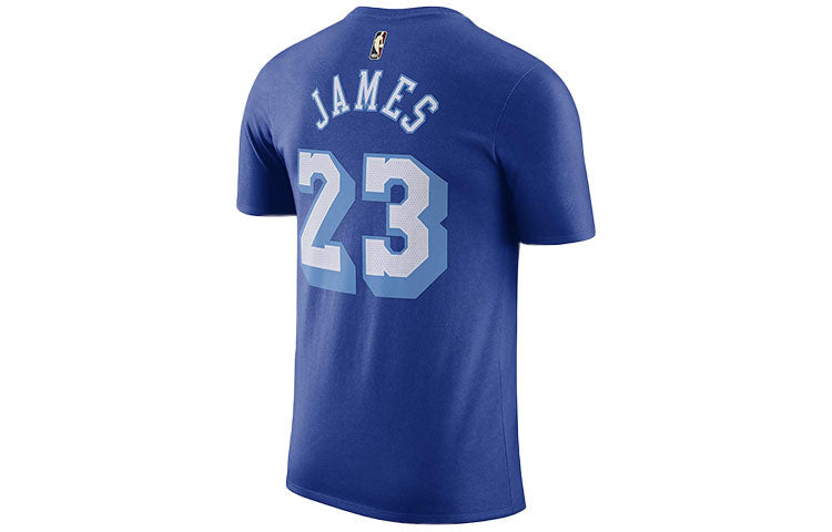 Nike Los Angeles Lakers LeBron James No. 23 Casual Sports Training Basketball Short Sleeve Blue CT9914-495