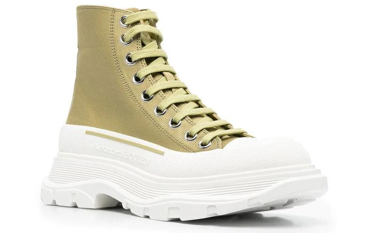 (WMNS) Alexander McQueen Tread Slick Boots 'Olive Green' 697080W4U313809