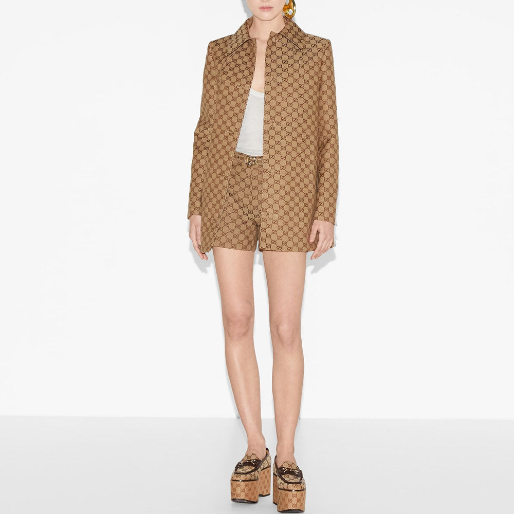 (WMNS) Gucci GG Canvas Coat 'Beige Brown' 788387-Z8BSO-2190