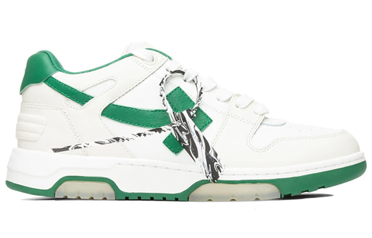 Off-White Out Of Office Low Top Sneakers White/Green OMIA189R21LEA0010155