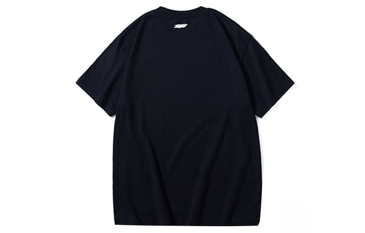 PJs Vigor Alphabet Pattern Printing Short Sleeve Unisex Black 20SSTS10332-P