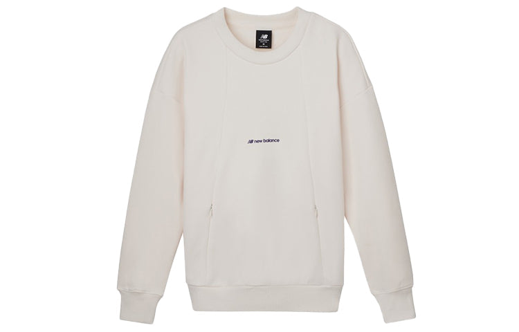(WMNS) New Balance Classic Logo Print Sweatshirt Asia Sizing 'White Purple' AWT04308-PLW