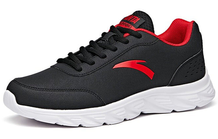 ANTA Running Series Sneakers Leather 'Black Red' 91835529-8