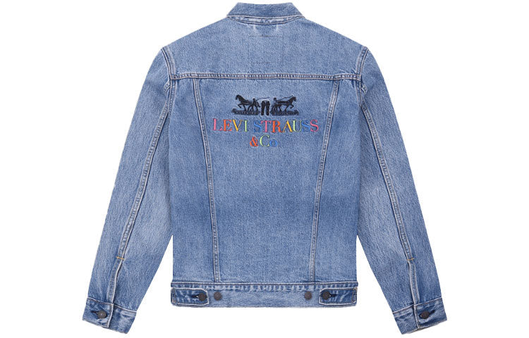 Levis Double Horse Logo Embroidered Denim Jacket For Men Navy 72334-0409