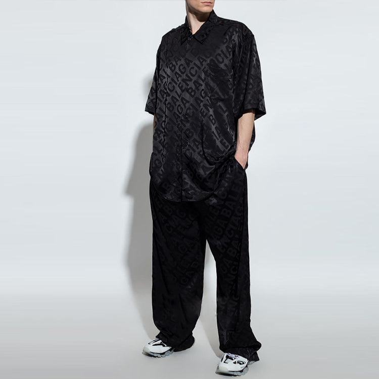 Balenciaga Logo Jacquard Trousers 'Black' 658883TLO581000