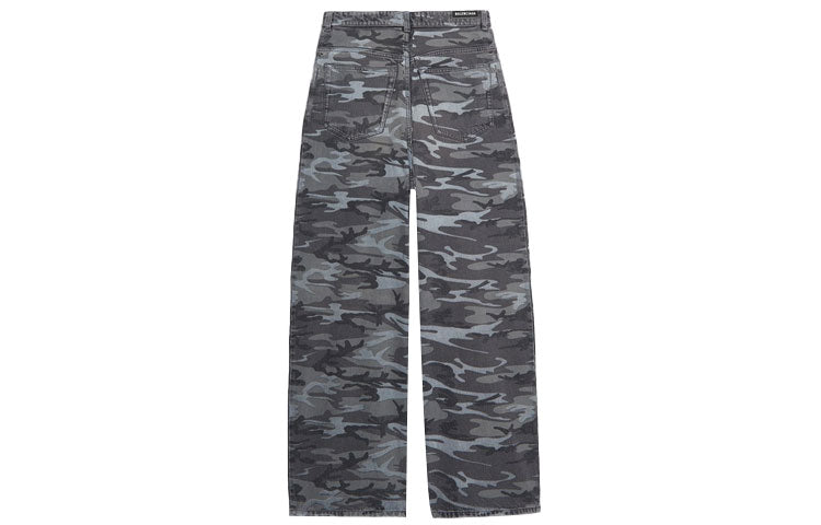 Balenciaga Wide Leg Camouflage Jeans 'Grey' 641456TJW551055