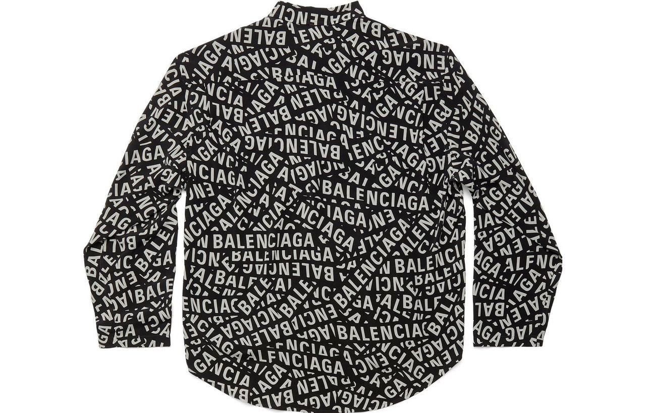 Balenciaga Logo Strips Minimal Shirt Medium Fit 'Black' 681812TML211269